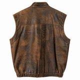 Vintage NZ Made Distressed Leather Vest – Size L