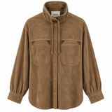 Isabel Marant Maldia Suede Leather Shirt – Bronze – Size 36
