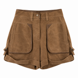 Isabel Marant Marline Leather Shorts – Bronze – Size 36