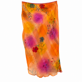Carly Harris Floral Print Sheer Midi Skirt