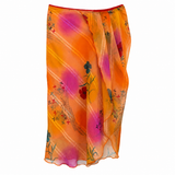 Carly Harris Floral Print Sheer Midi Skirt