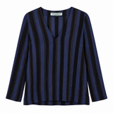 Kate Sylvester Striped V-Neck Top – Size S