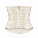 Aje Ivory Ruched Corset Top – Size 10