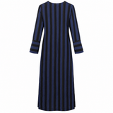 Kate Sylvester Navy & Black Striped Maxi Dress – Size XS