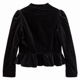 H&M Black Velvet Peplum Jacket – Size 8