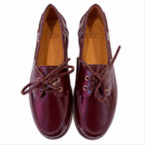 Sézane Burgundy Leather Boat Shoes – Size 39