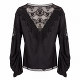 Trelise Cooper Black Lace Wrap Blouse – Estimated Size M