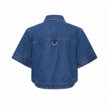 Aje Cropped Denim Shirt – Dark Classic Wash