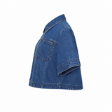 Aje Cropped Denim Shirt – Dark Classic Wash
