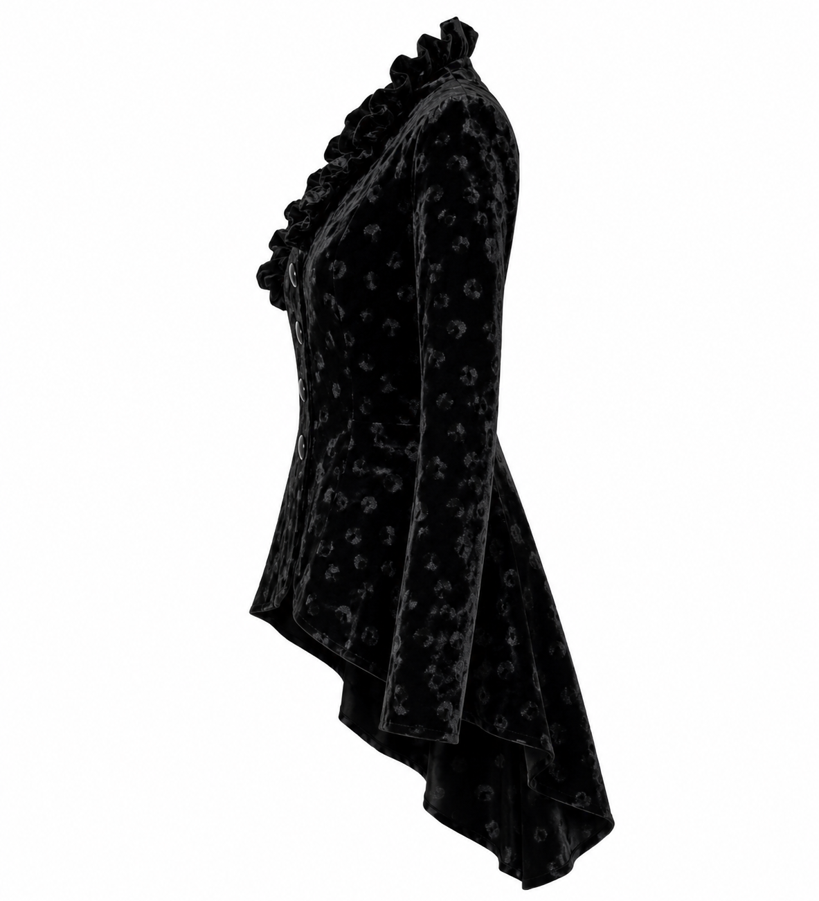 Annah Stretton Black Velvet Victorian Ruffle Jacket