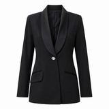 WORLD Black Shawl Lapel Tuxedo Blazer