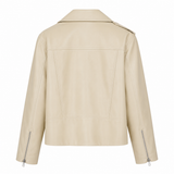 Superette Cream Faux Leather Biker Jacket