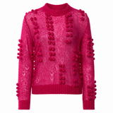 Aje "Mimosa" Open-Knit Pom-Pom Sweater