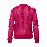 Aje "Mimosa" Open-Knit Pom-Pom Sweater
