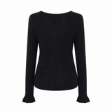 Aje Seamless V-Neck Cardigan – Black with Logo Trim
