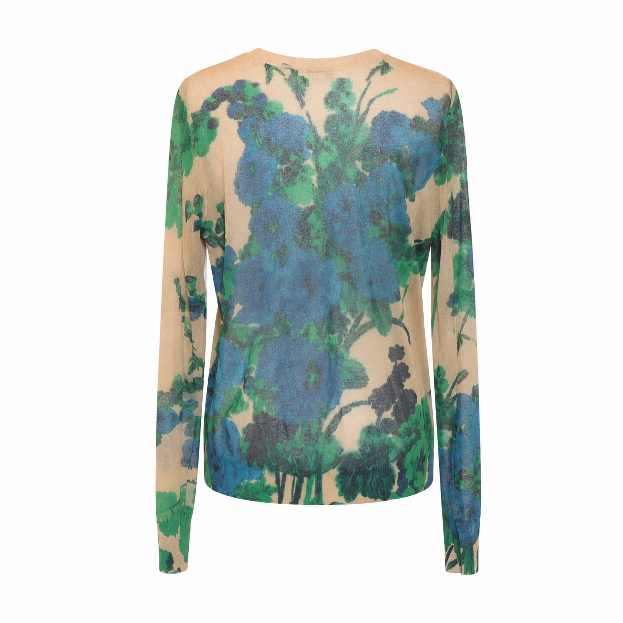 Dries Van Noten Painterly Print Fine Knit Sweater