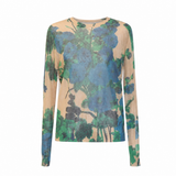 Dries Van Noten Painterly Print Fine Knit Sweater