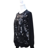 Juliette Hogan Sequin Embellished Flower Sweater