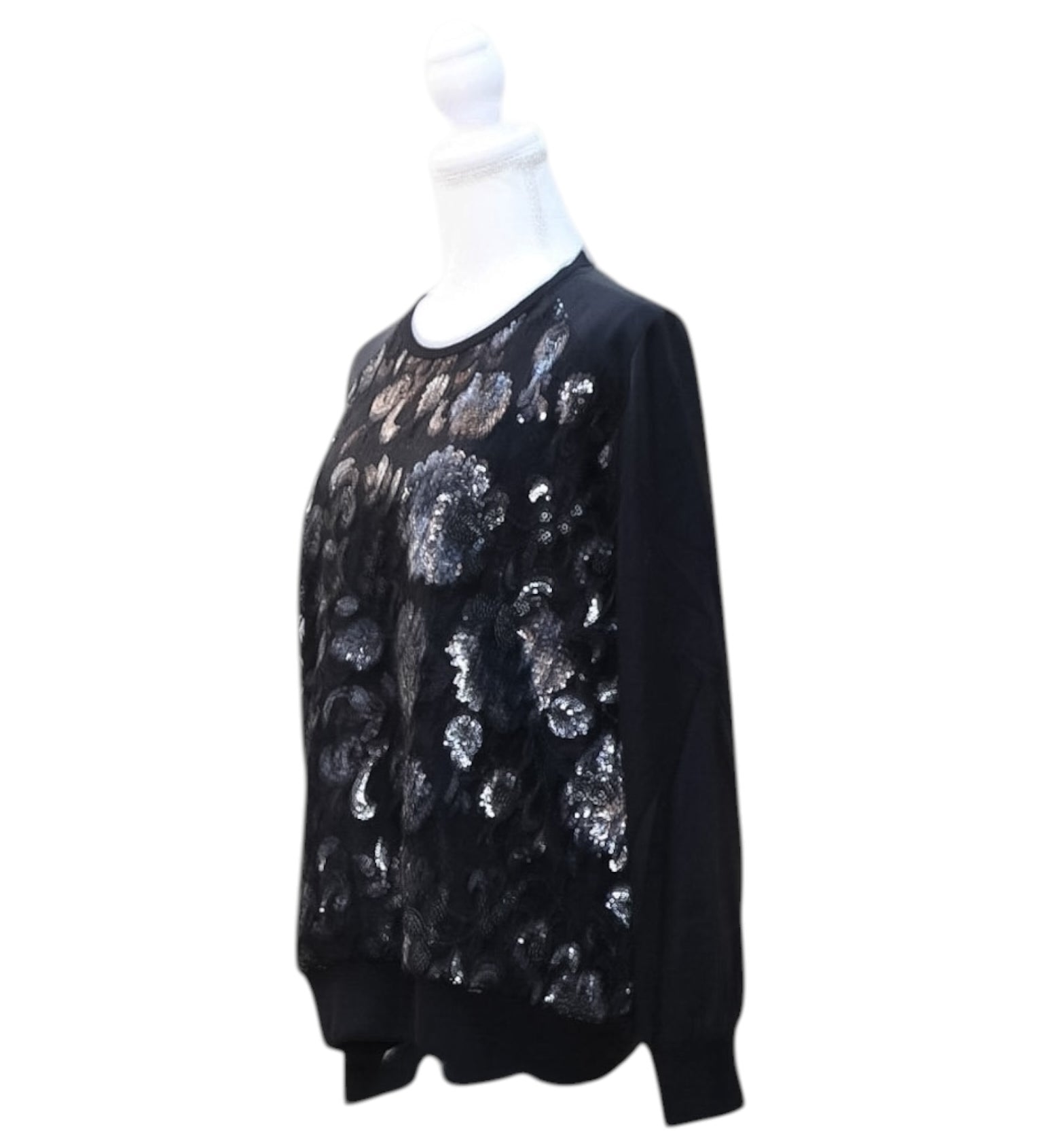 Juliette Hogan Sequin Embellished Flower Sweater