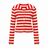 Zara Striped Cable Knit Sailor Cardigan