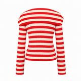 Zara Striped Cable Knit Sailor Cardigan
