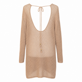 Zara Long Sleeve Crochet Beach Tunic