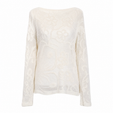Zara Textured Floral Burnout Knit Jumper