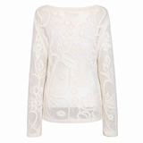Zara Textured Floral Burnout Knit Jumper
