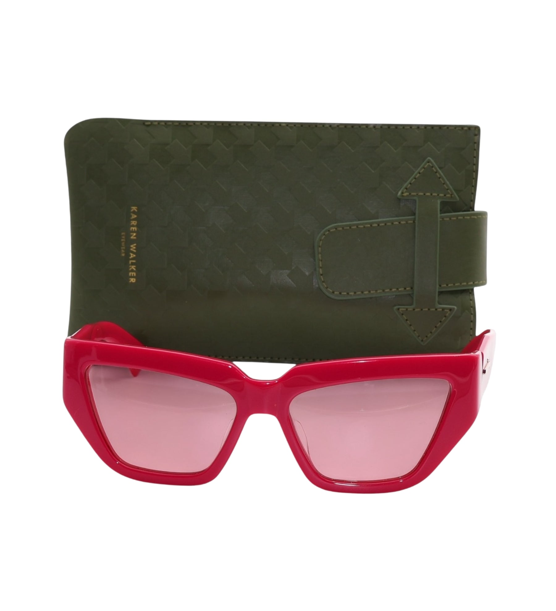 Karen Walker “Wrap God” Fuchsia Wrap Sunglasses