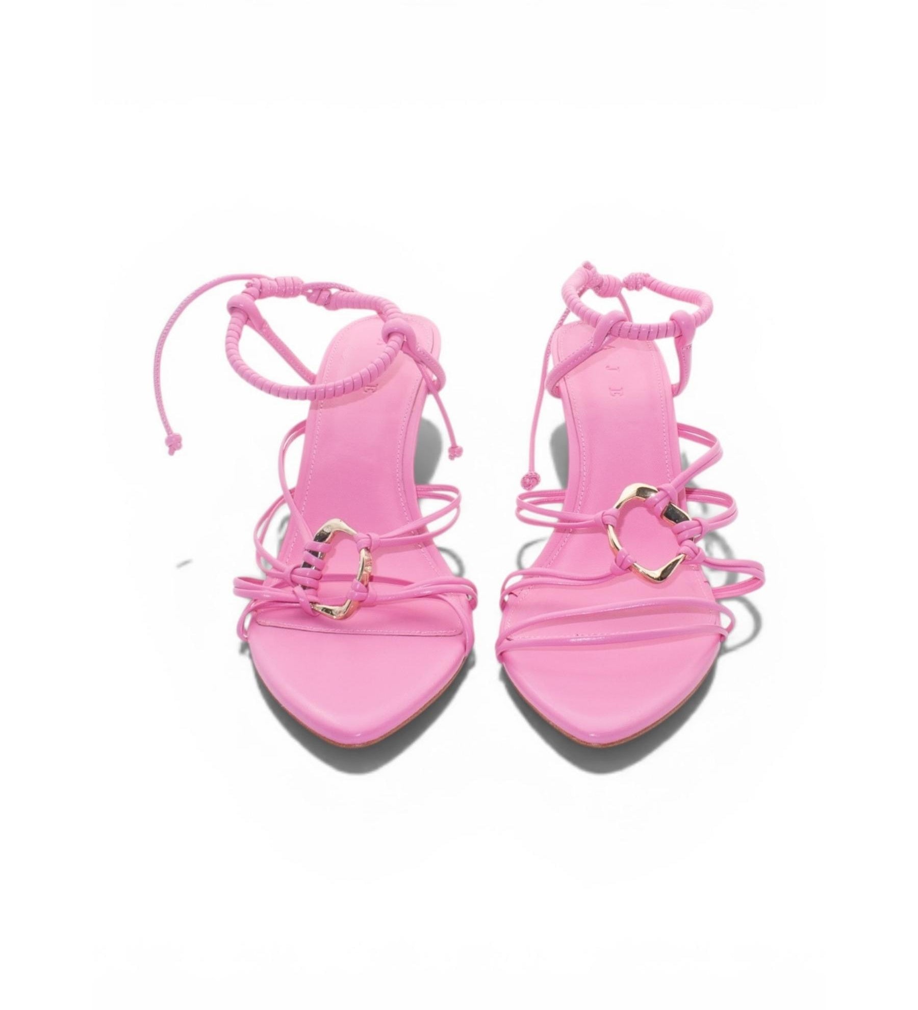 Aje Strappy Heeled Sandals with Gold Detail