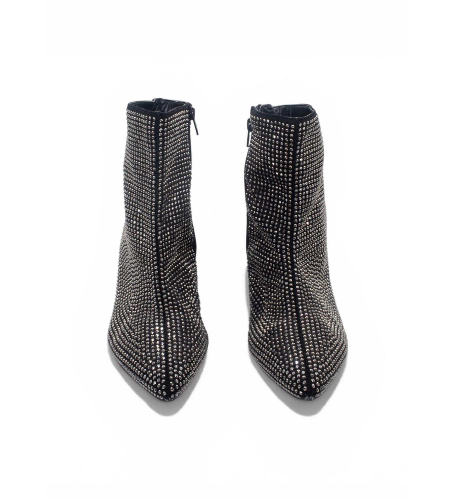 Cras Crystal Embellished Pointed Ankle Boots