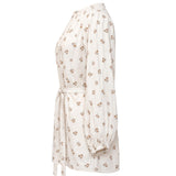 Dôen Floral Puff-Sleeve Tie-Waist Blouse