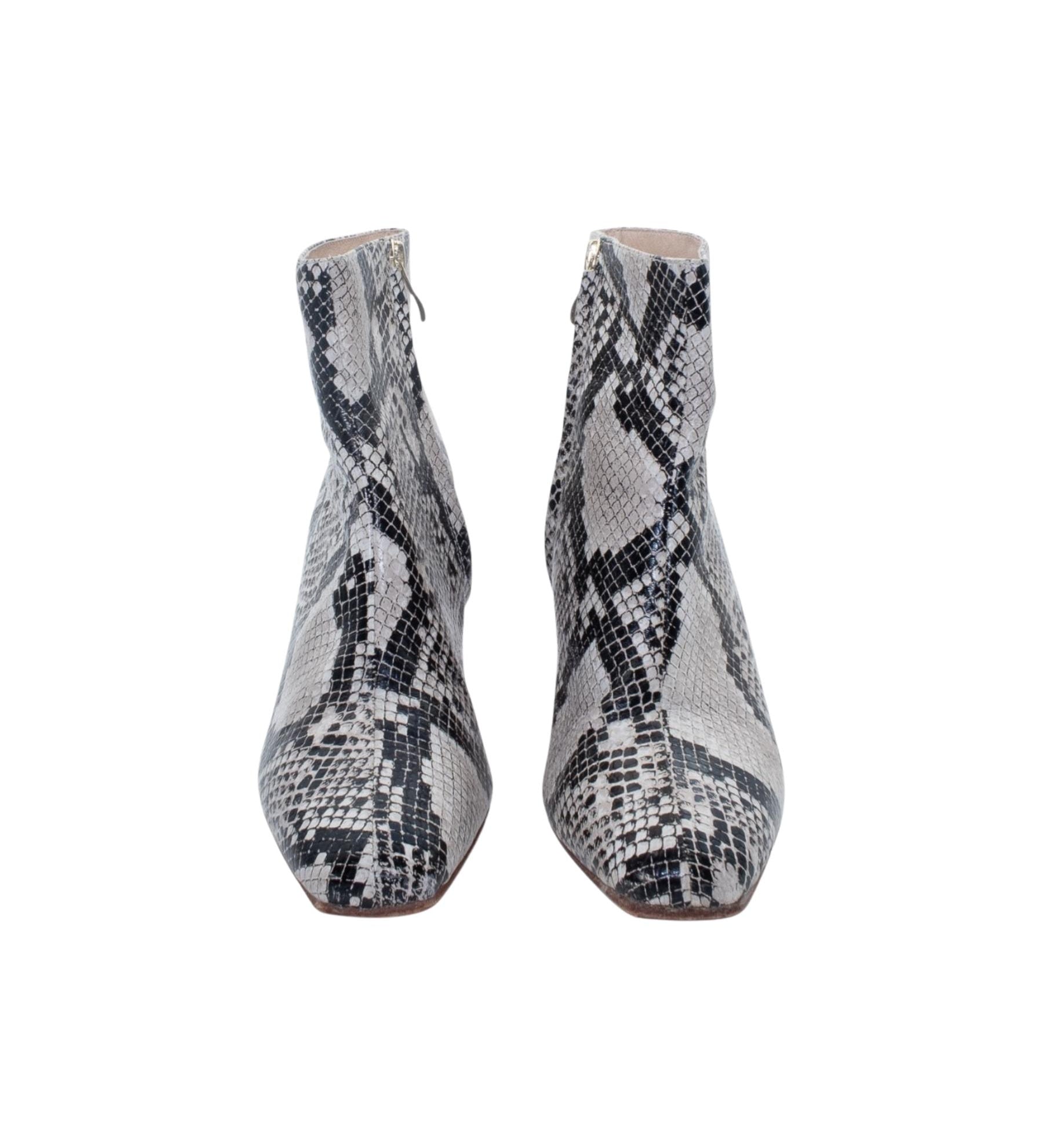Kate Sylvester Snake Print Ankle Boots