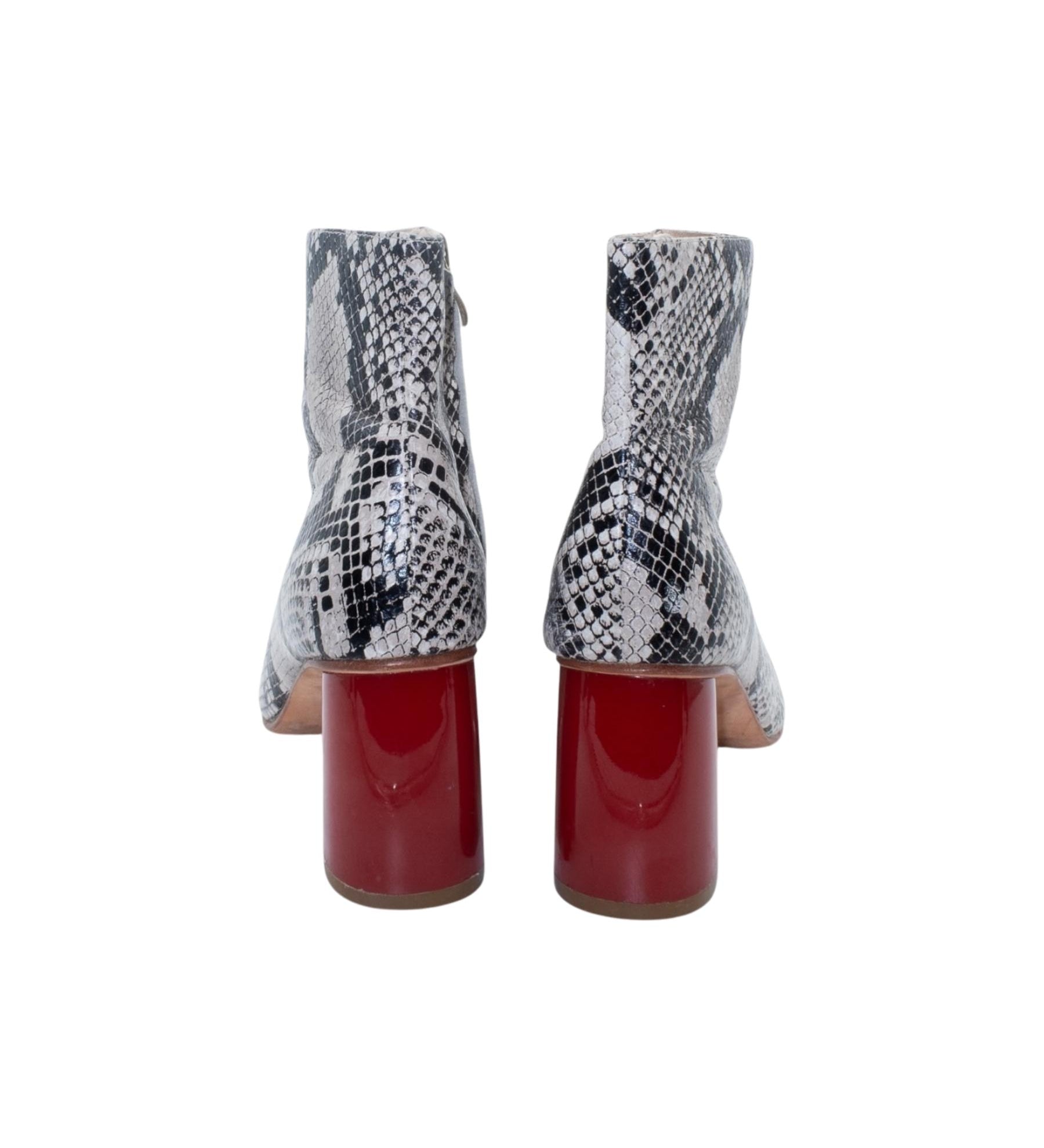 Kate Sylvester Snake Print Ankle Boots