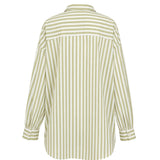 Karen Walker Oversized Stripe Shirt – Olive & White