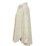 Karen Walker Oversized Stripe Shirt – Olive & White