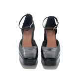 Mi Piaci Croc-Embossed Platform Heels
