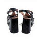 Mi Piaci Black Patent Platform Sandals