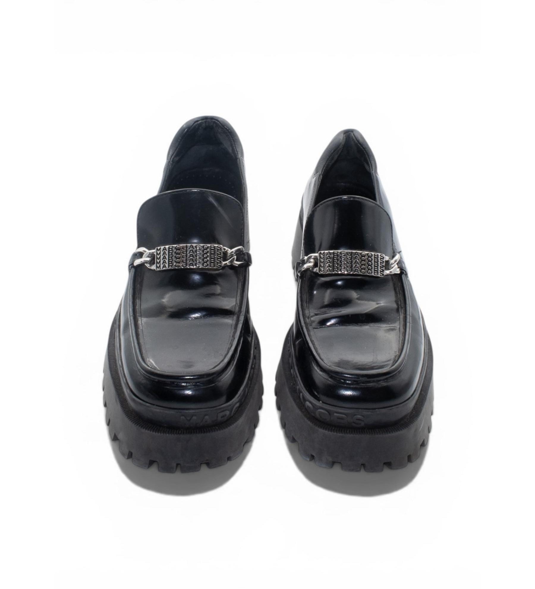 Marc Jacobs Black Chunky Leather Loafers
