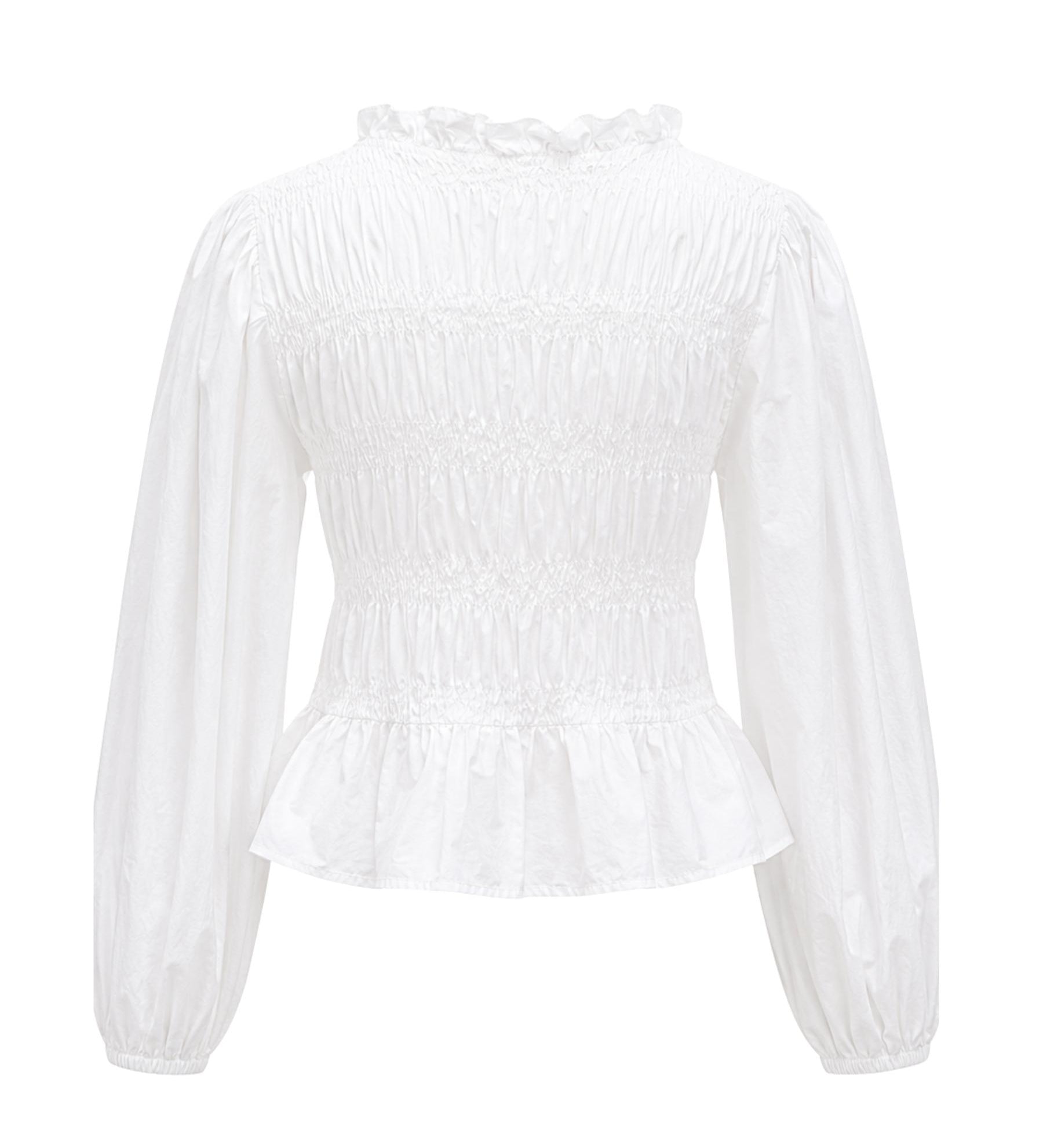 Nelly Shirred Cotton Blouse