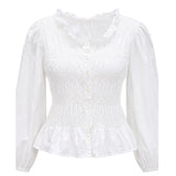 Nelly Shirred Cotton Blouse
