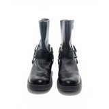 Novo Black Biker Boots with Hardware Detail