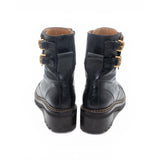 See by Chloé Black Lace-Up Buckle Boots