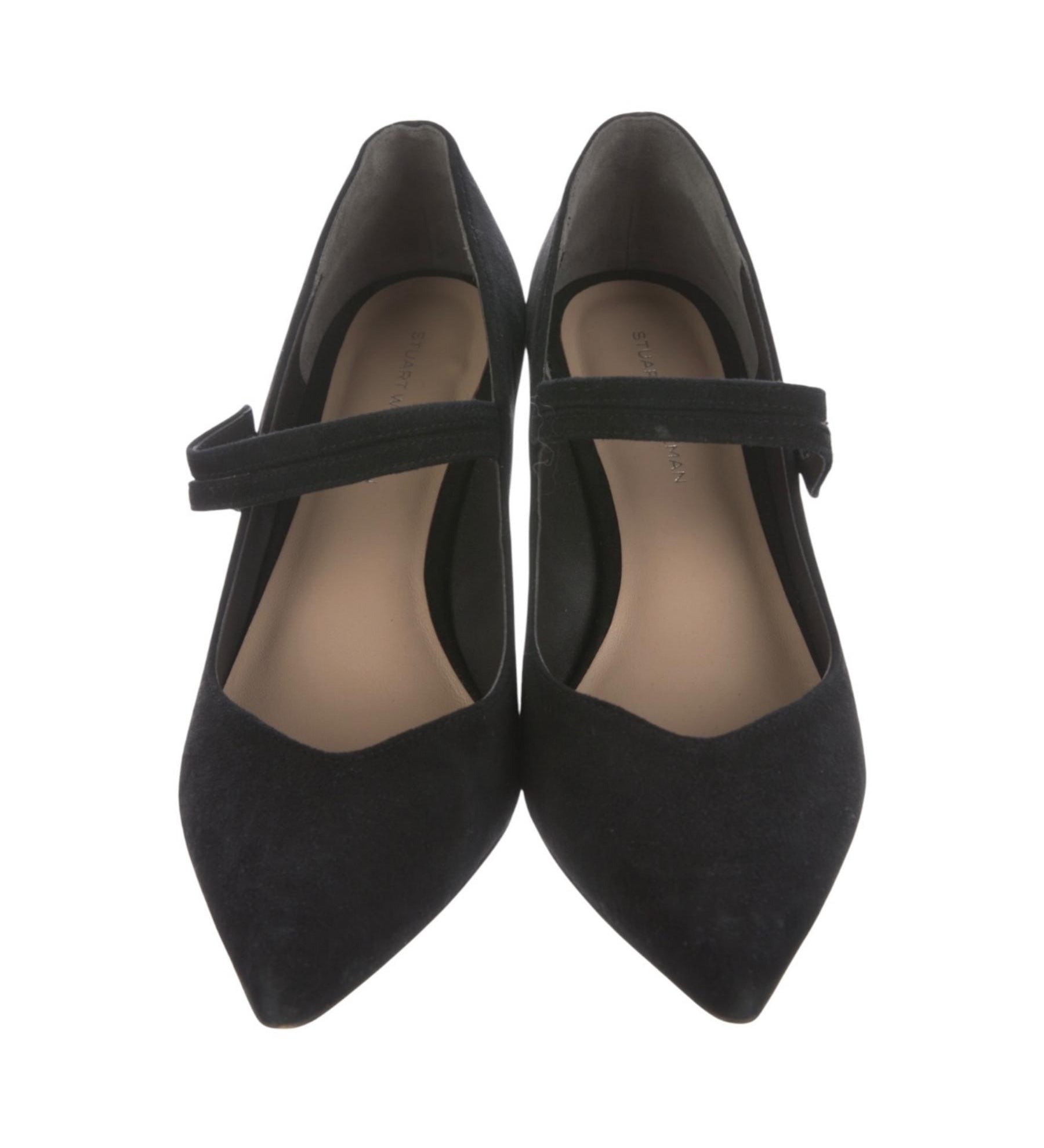 Stuart Weitzman Suede Crystal Embellishments Pumps