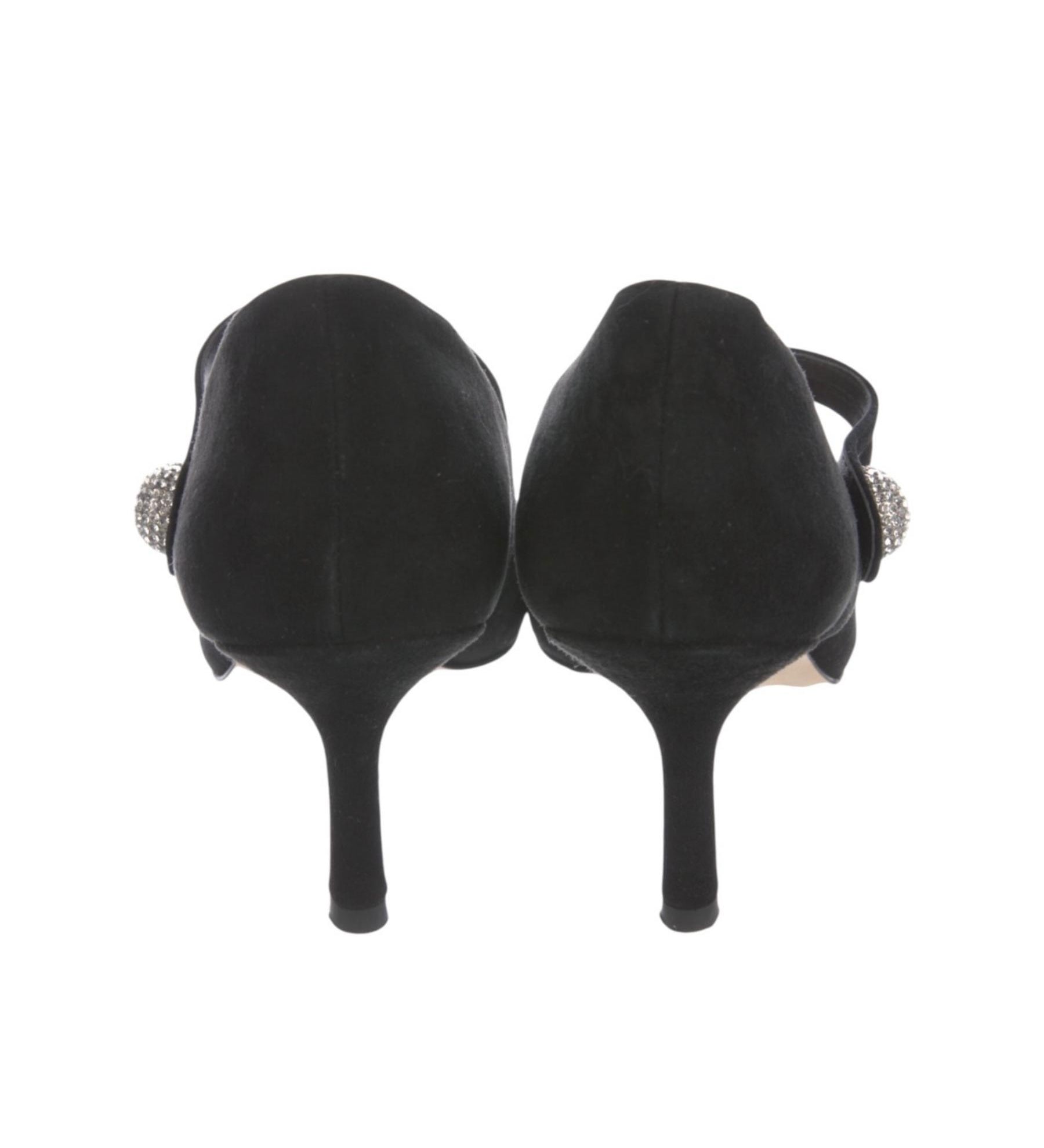 Stuart Weitzman Suede Crystal Embellishments Pumps