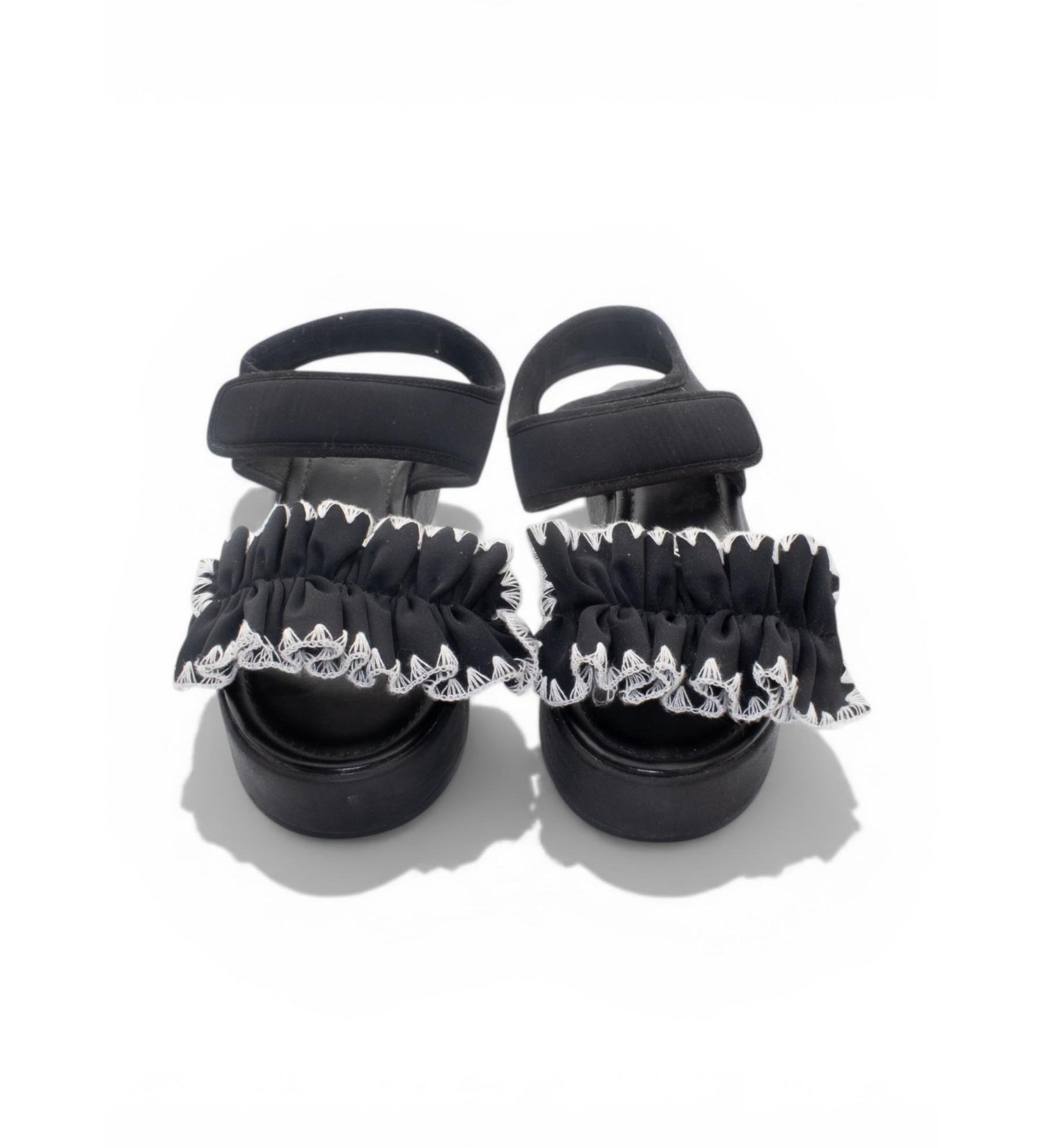 Twoobs Platform Sandals with Detachable Frill