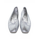 Zara Metallic Silver Ballet Flats