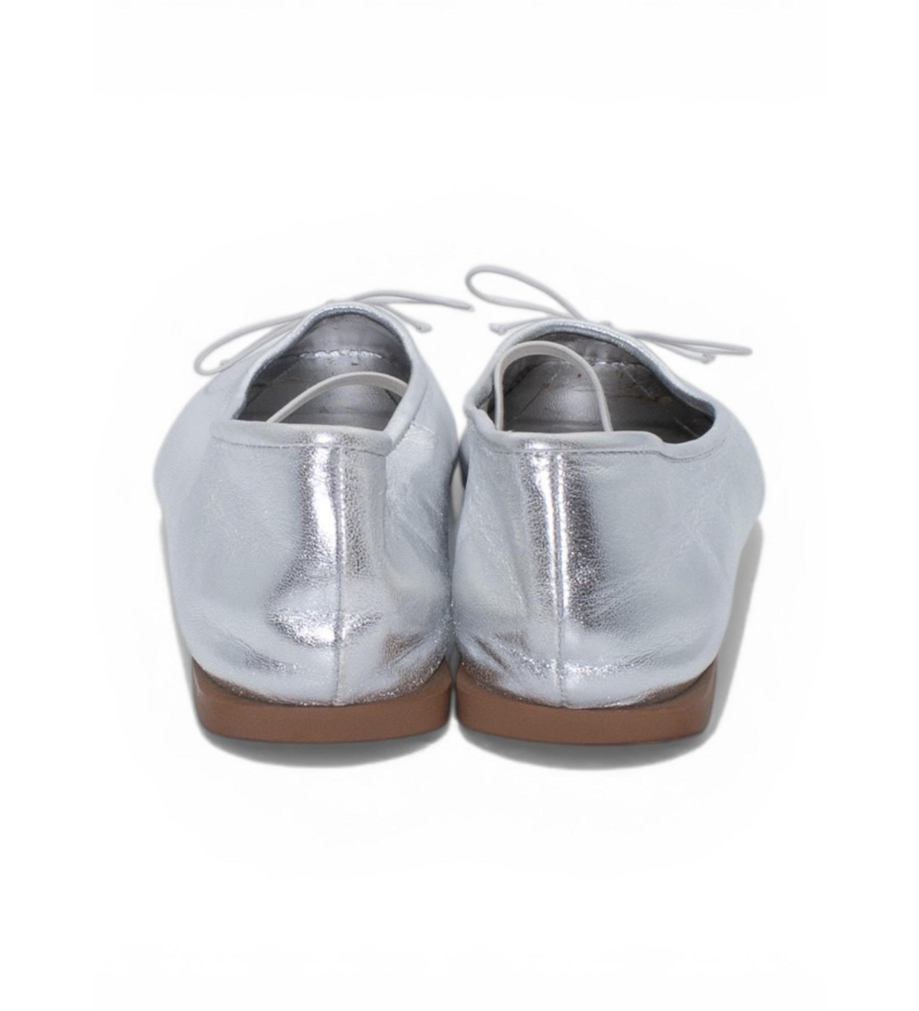 Zara Metallic Silver Ballet Flats