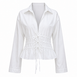 Zara Cinched Tie-Front Shirt