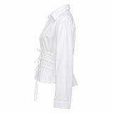Zara Cinched Tie-Front Shirt